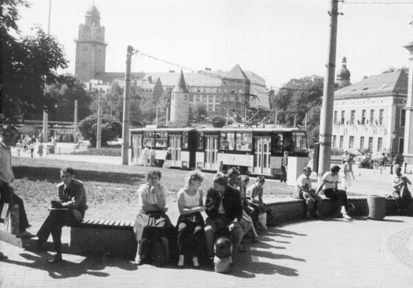 Der Otto-Grotewohl-Platz (heute Postplatz) im Jahr 1989 